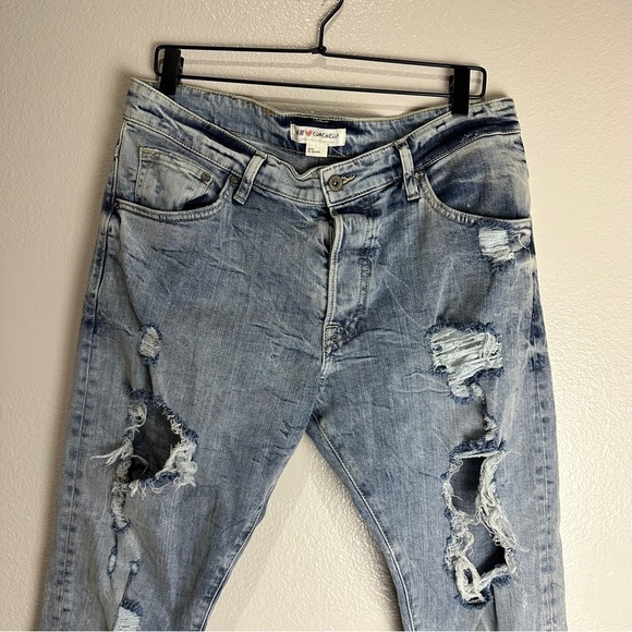 HM Coachella Denim Jeans Pants Distressed Size 36X34 - Picture 5 of 13